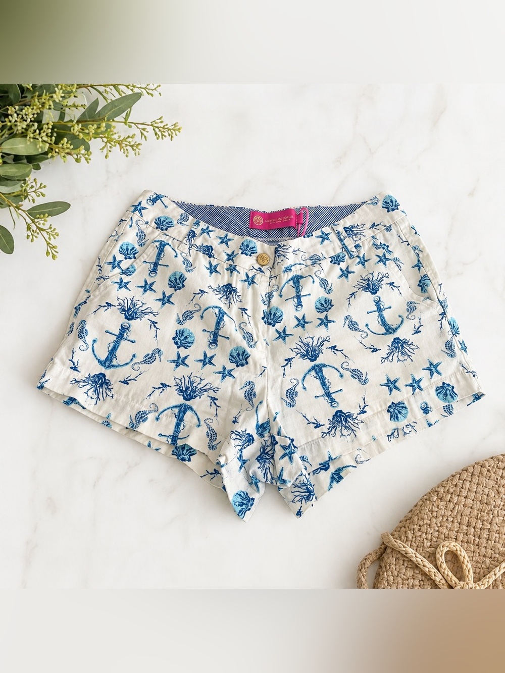 Women’s Macbeth Collection Nautical Print Shorts Coastal Summer Beach